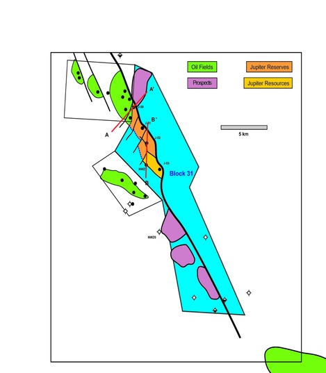  --- Fig 5 – Mid Triassic Northeast Akkar Oil Field with line of section